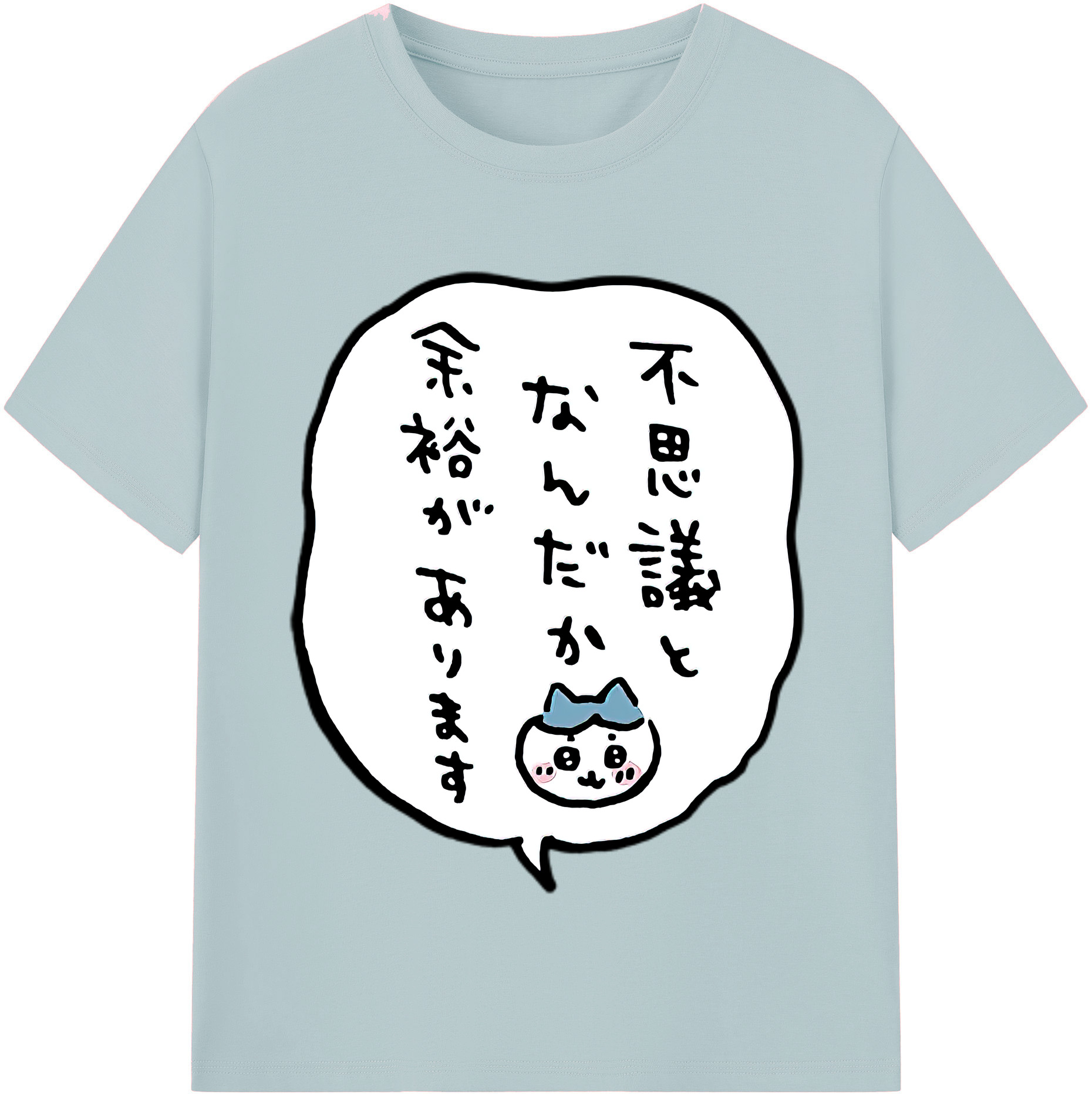（画像用） ちいかわ ハチワレ Chii-kawa hachiware 綿100％半袖Tシャツ（フロントプリント）